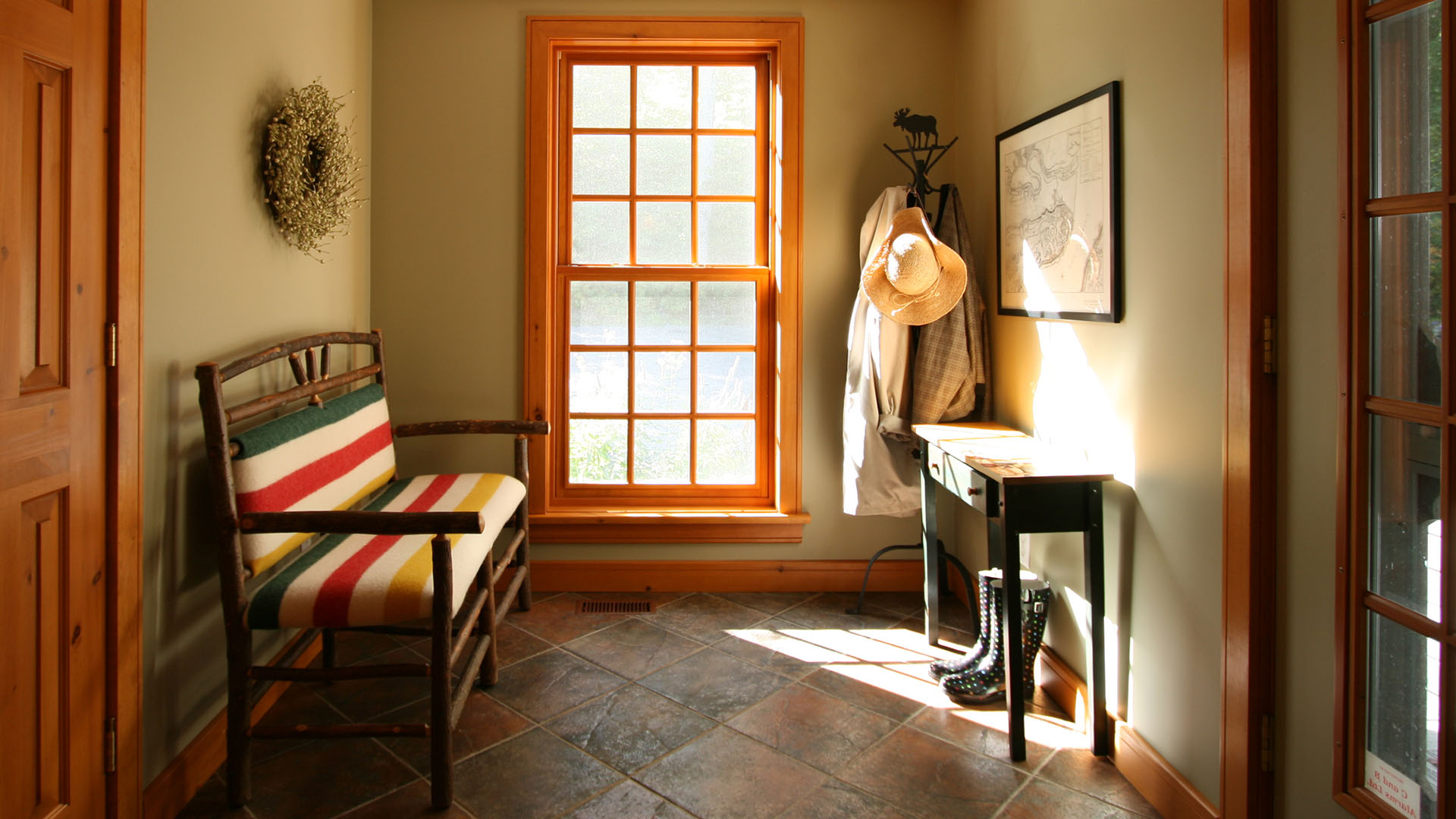 architect designed cottage addition - lake muskoka - side entry