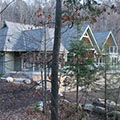 architect designed new lakefront cottage - parry sound - lake side end
