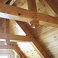 architect designed lakefront home - muskoka - timber frame ceiling